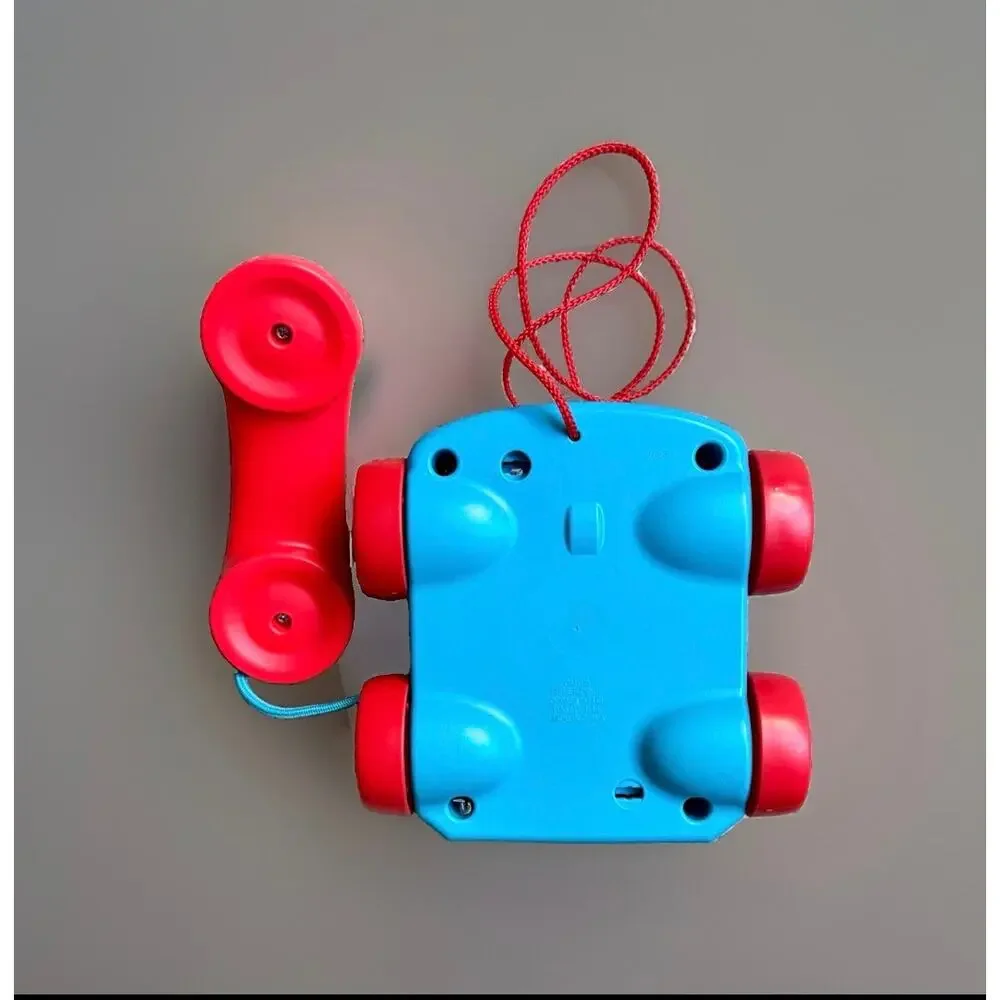 Fisher-Price Chatter Telephone Pull Toy Rotary Dial Rainbow 2010 Mattel